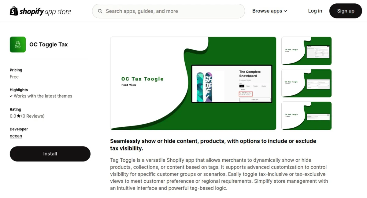 OC Toggle Tax cover