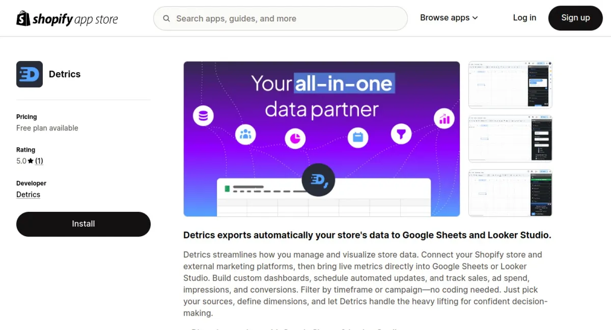Detrics Google Sheets &amp; Looker cover