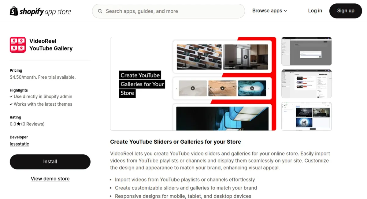 VideoReel YouTube Gallery cover