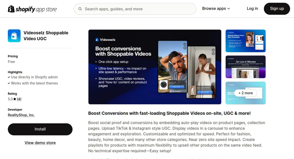Videoselz Shoppable Video UGC cover