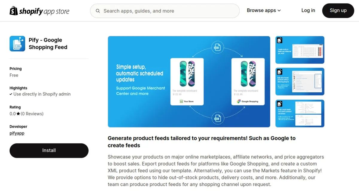 Pify ‑ Google Shopping Feed cover