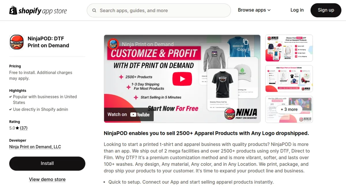 NinjaPOD: DTF Print on Demand cover