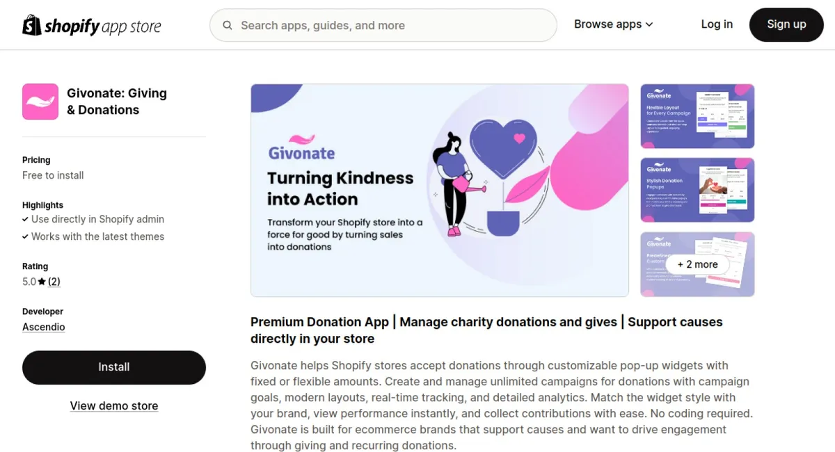 Givonate: Charity &amp; Donations cover