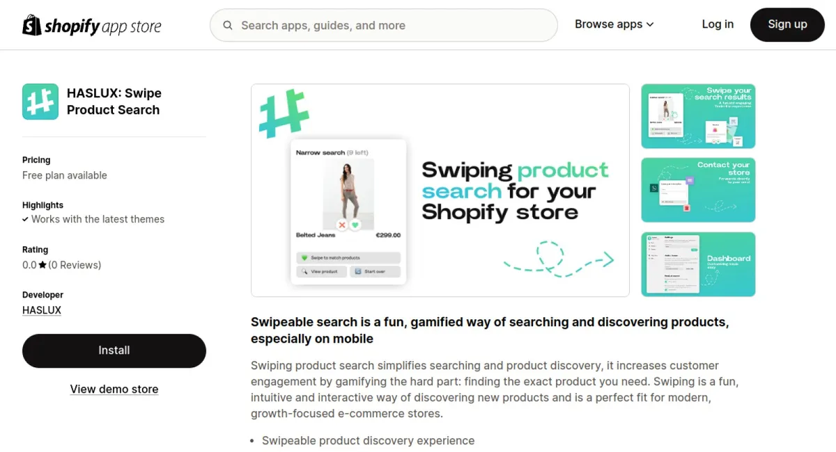 HASLUX: Swipe Product Search cover
