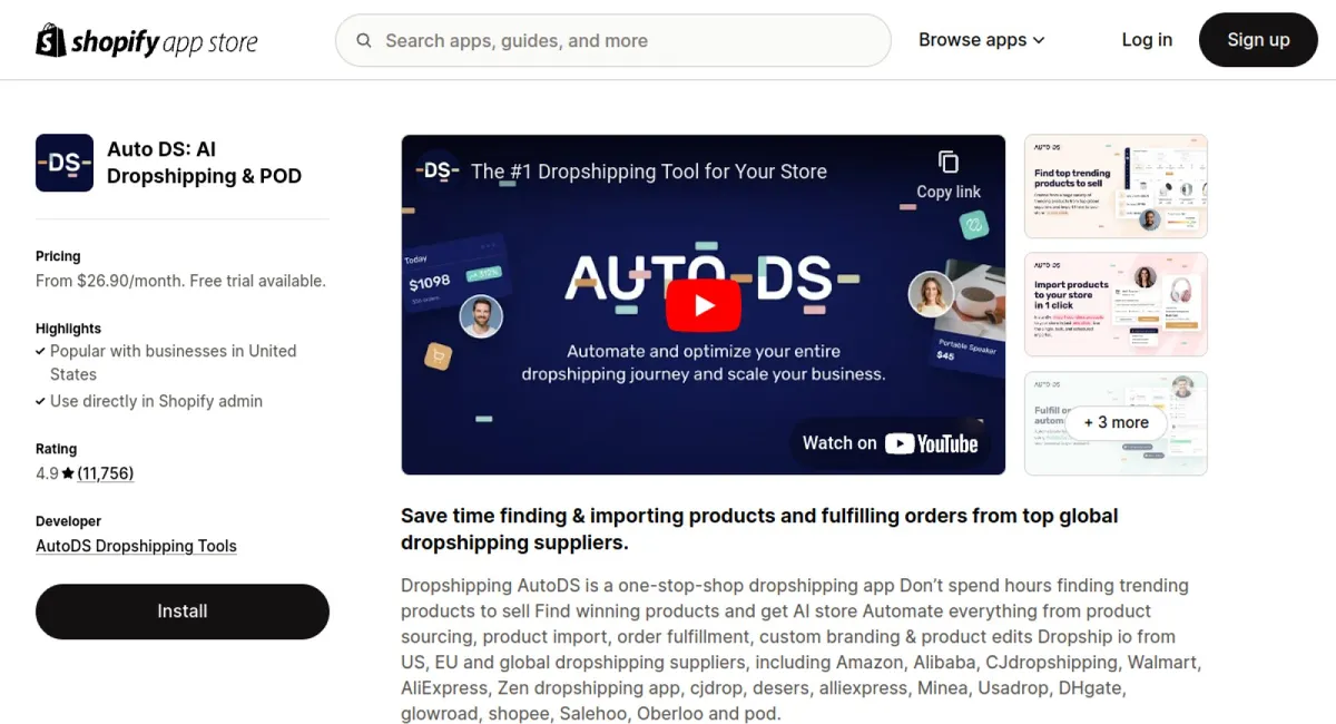 AutoDS: AI Dropshipping &amp; POD cover