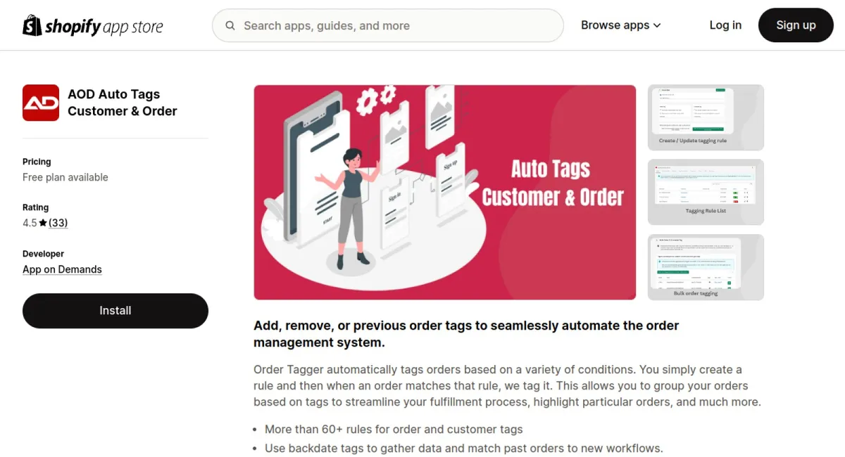 AOD Auto Tags Customer &amp; Order cover