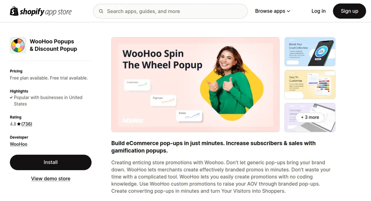 WooHoo ‑ Spin The Wheel Popup cover