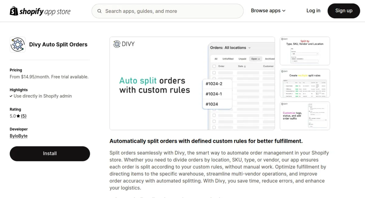 Divy Auto Split Orders cover
