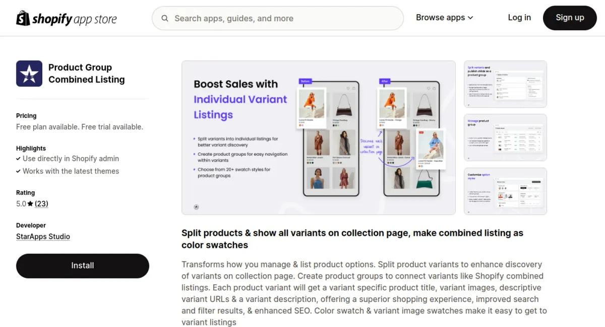 Product Group Combined Listing cover