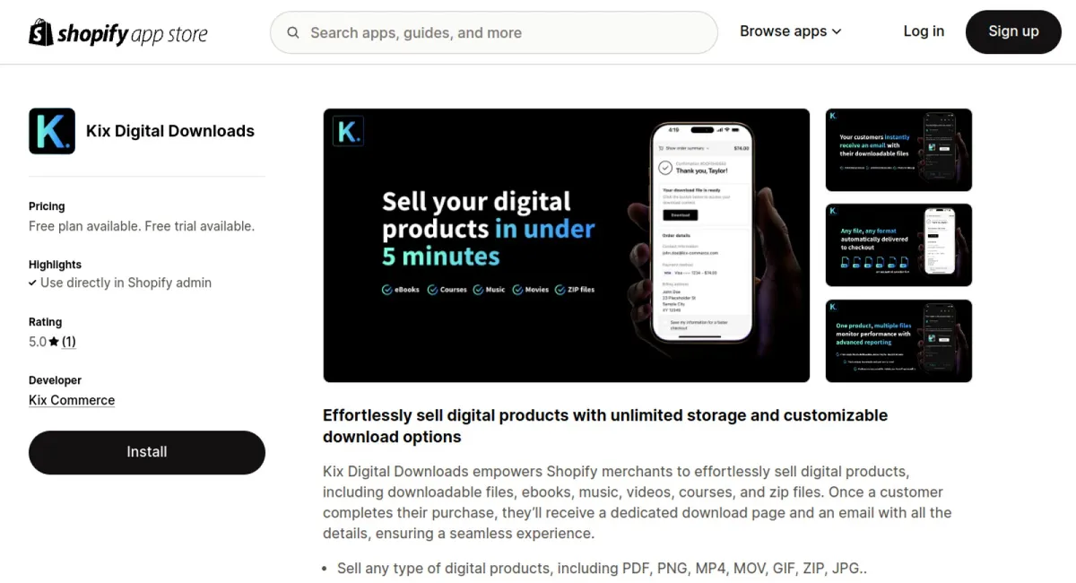 Kix Digital Downloads cover