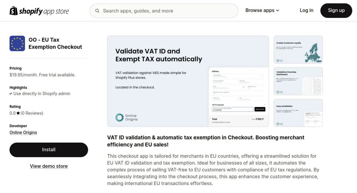 OO ‑ EU Tax Exemption Checkout cover