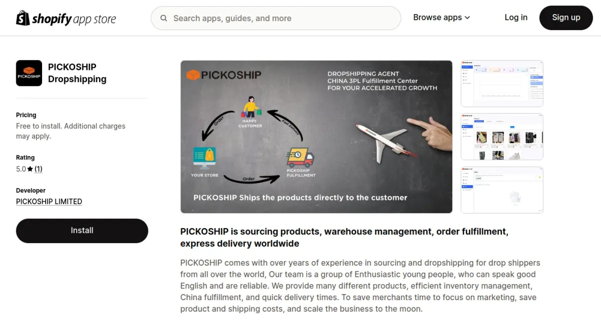 PICKOSHIP Dropshipping cover