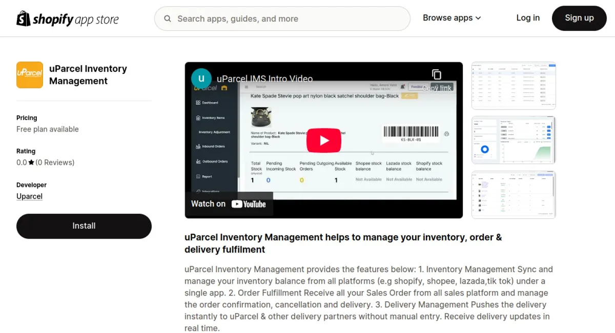 uParcel Inventory Management cover