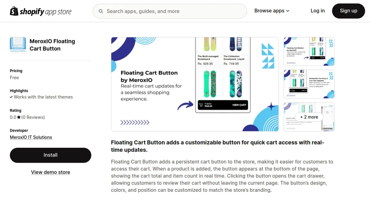 Floating Cart Button cover