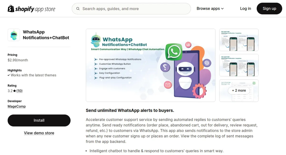 WhatsApp Notifications+ChatBot cover