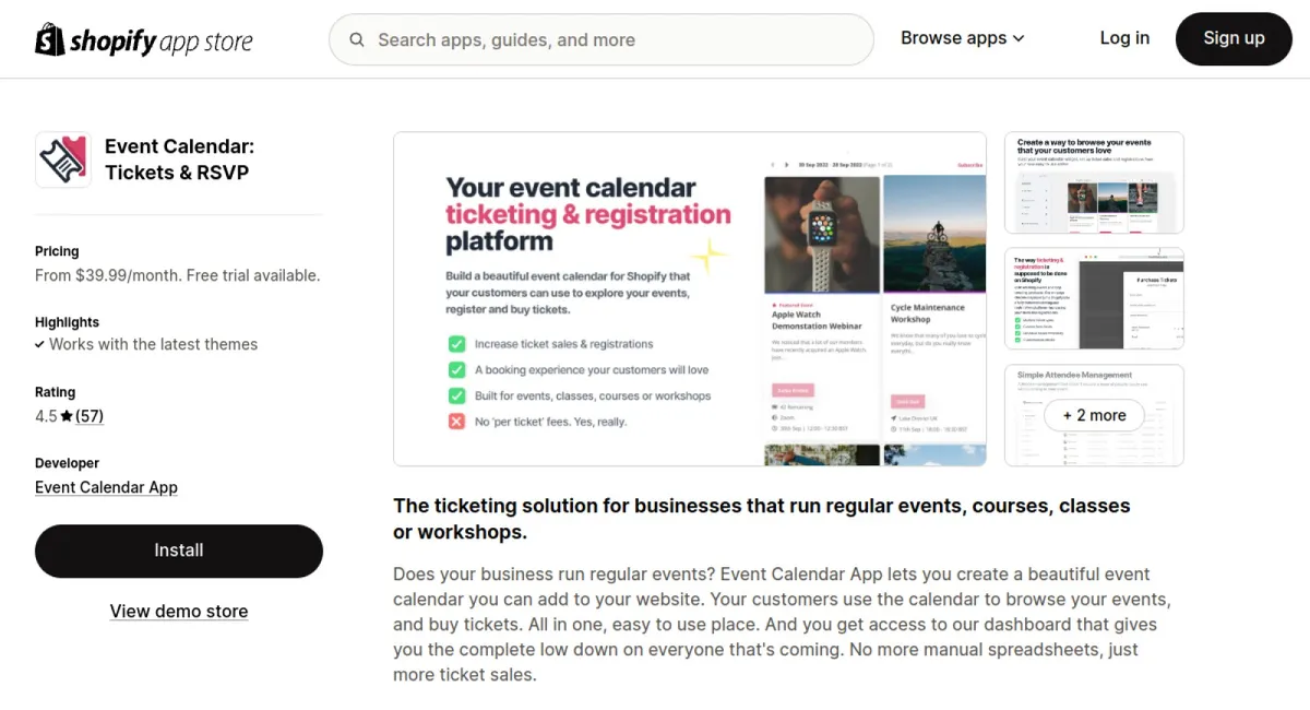 Event Calendar: Tickets &amp; RSVP cover