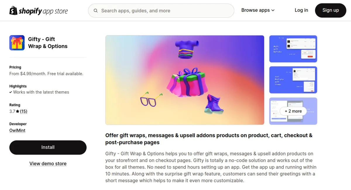 Gifty ‑ Gift Wrap &amp; Options cover
