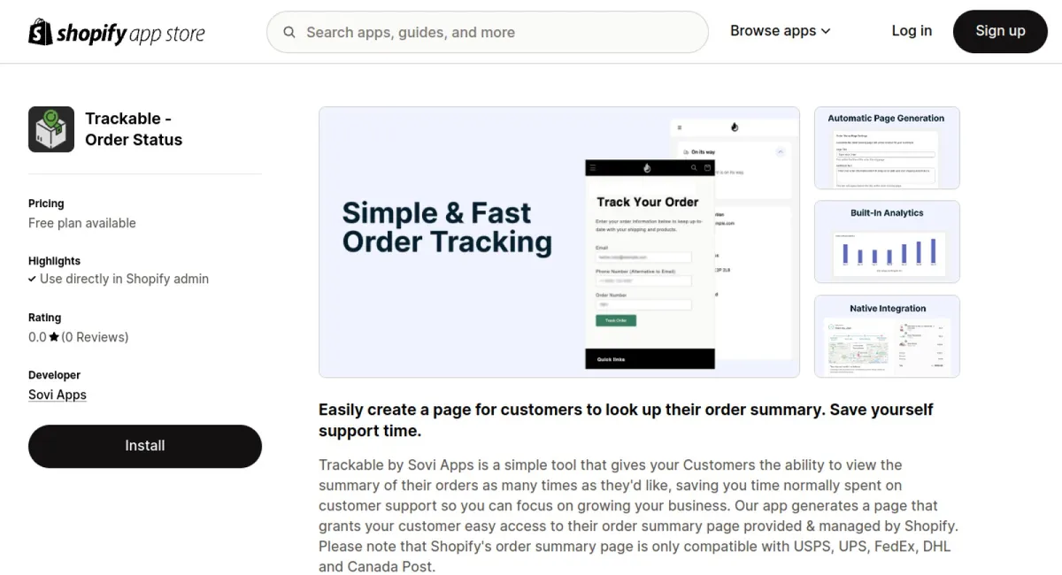 Trackable ‑ Order Status cover