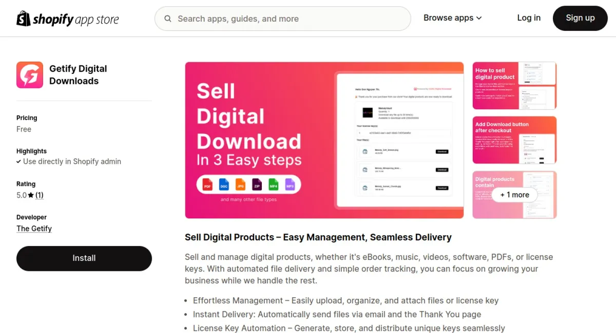 Getify Digital Downloads cover