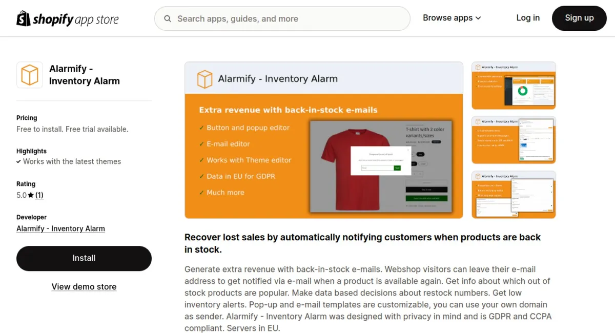 Alarmify ‑ Inventory Alarm cover
