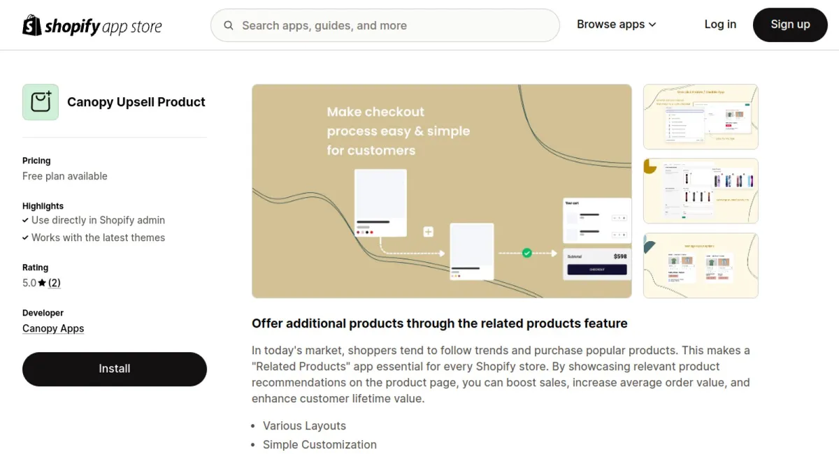 Canopy Upsell Product cover