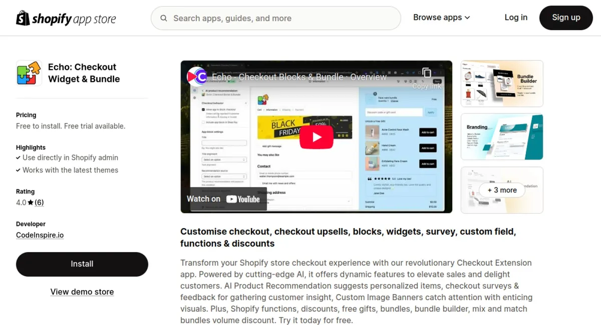 Echo: Checkout Widget &amp; Bundle cover