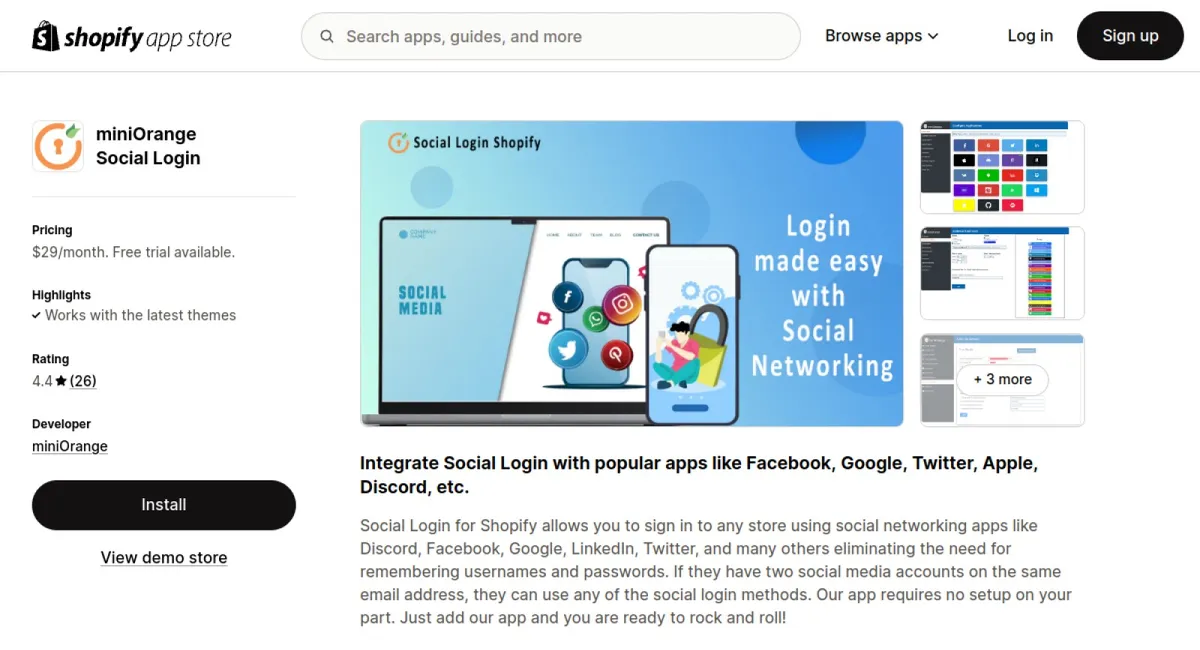 miniOrange Social Login cover