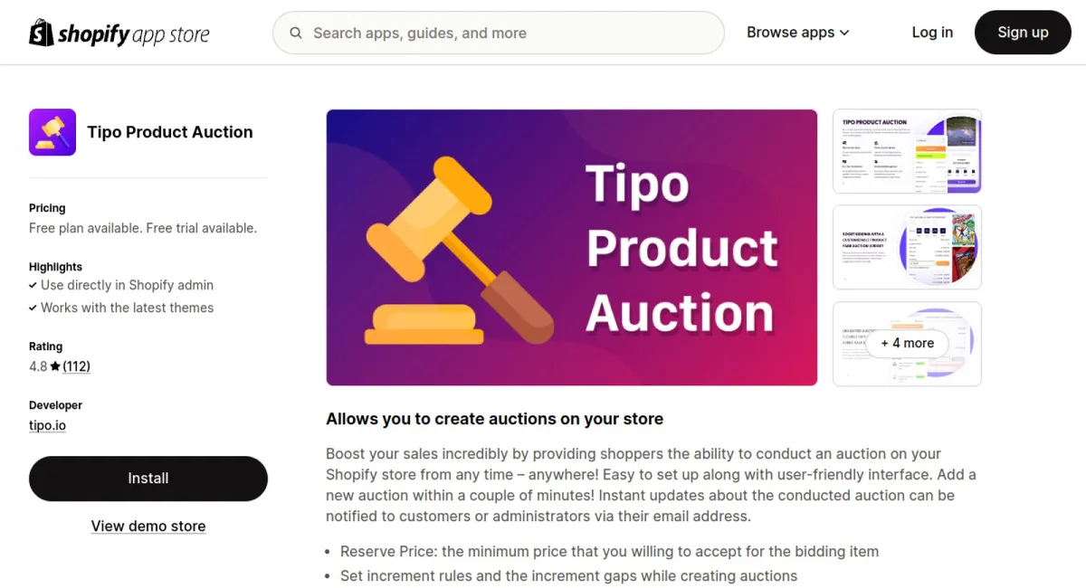 Tipo Product Auction cover