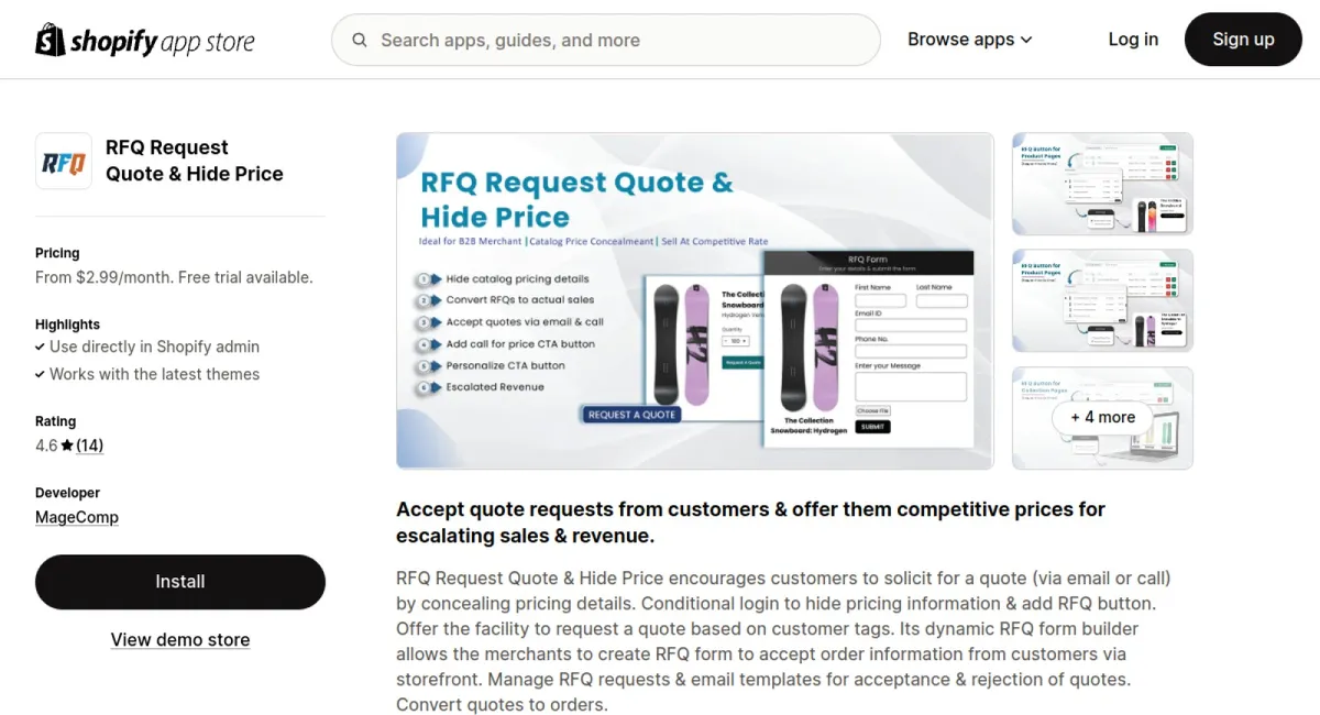 RFQ Hide Price cover