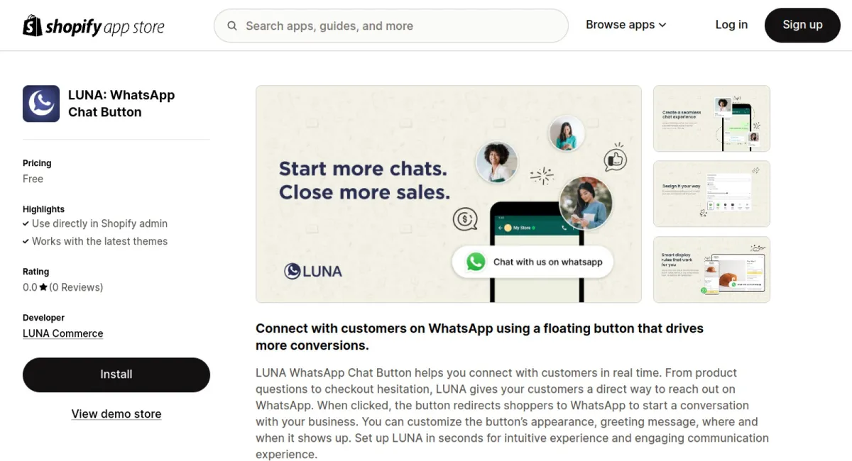 LUNA: WhatsApp Chat Button cover
