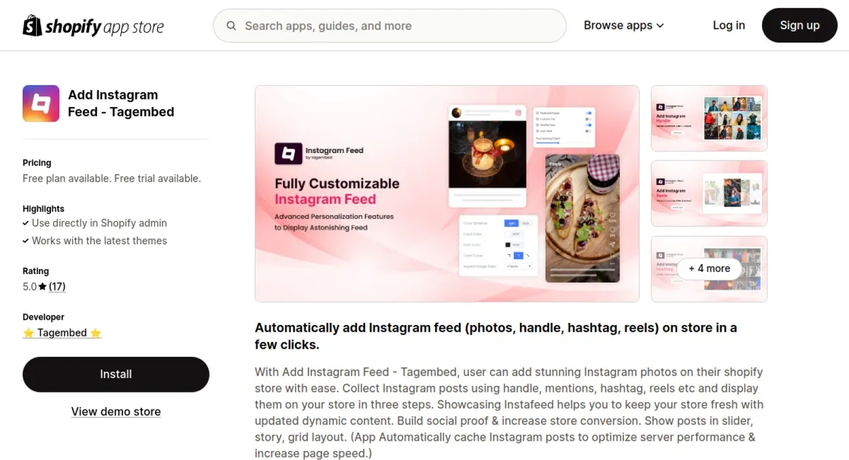 Add Instagram Feed ‑ Tagembed cover