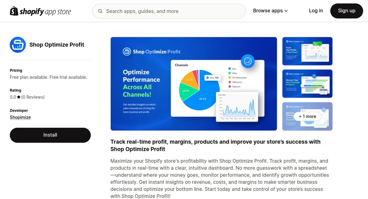 Shopimize ‑ Profit Analytics cover