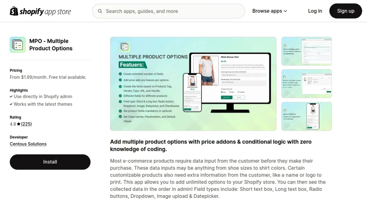 MPO ‑ Multiple Product Options cover