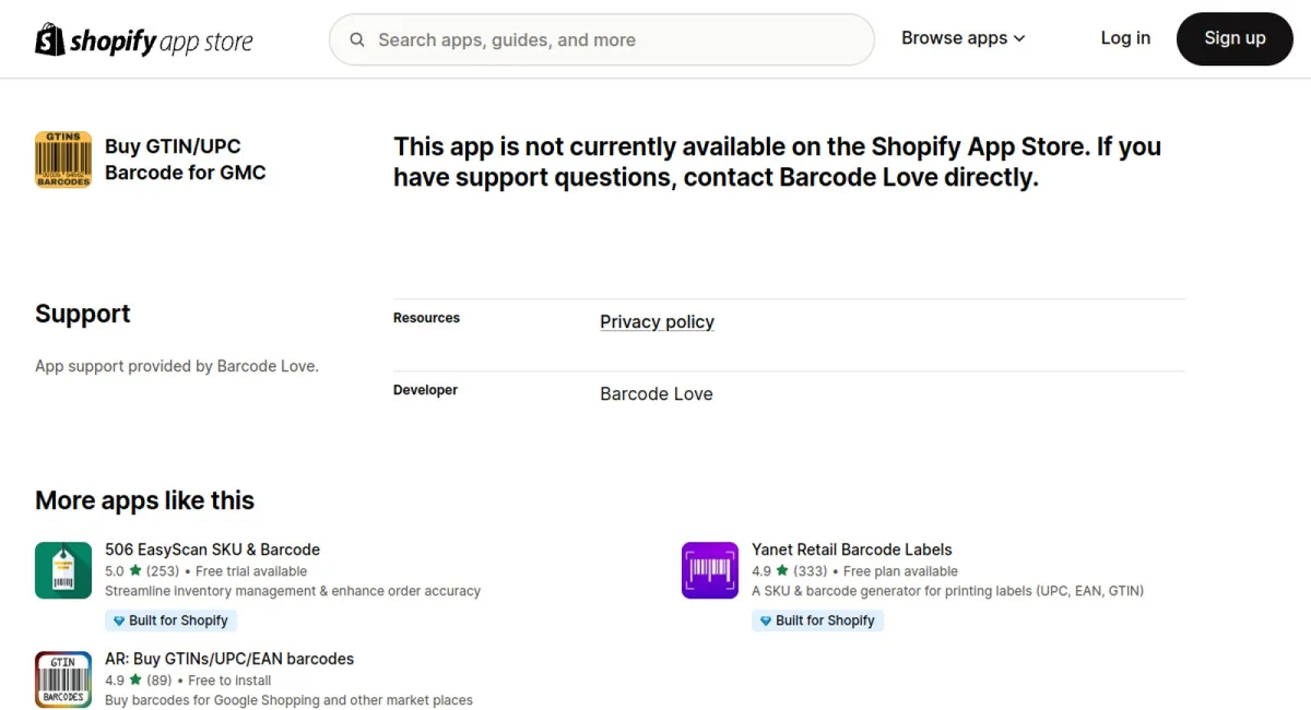Buy GTIN/UPC Barcode for GMC cover