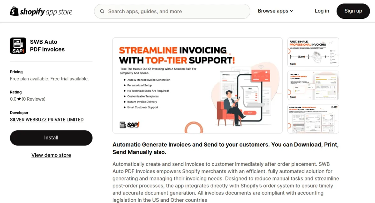 SWB Auto PDF Invoices cover