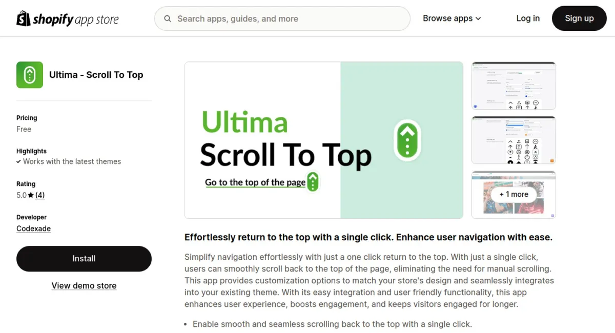 Ultima ‑ Scroll To Top cover