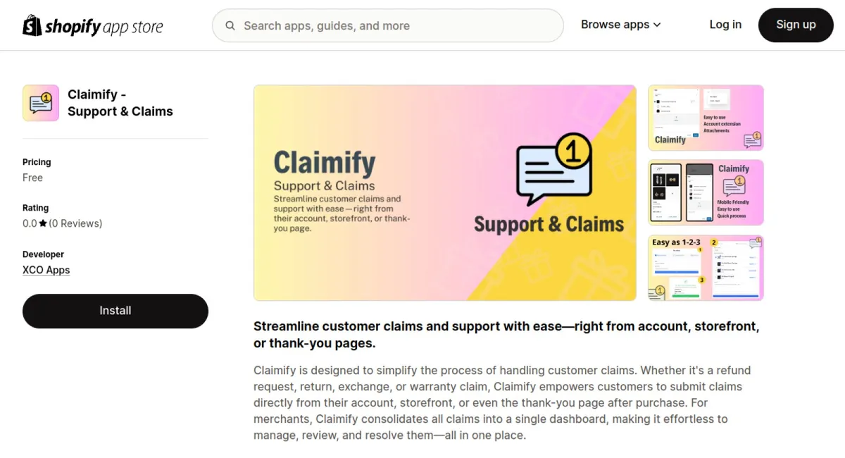Claimify ‑ Support &amp; Claims cover
