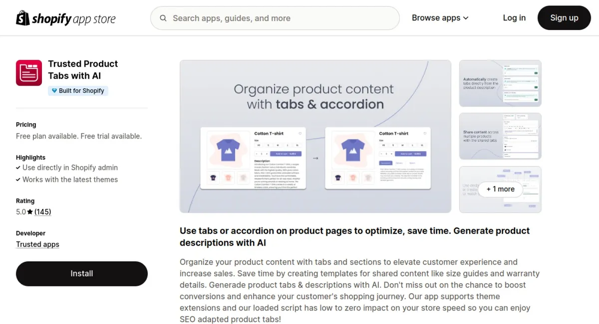 Trusted Product Tabs with AI cover