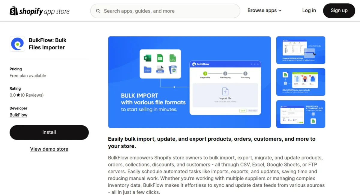 BulkFlow Files Import &amp; Export cover