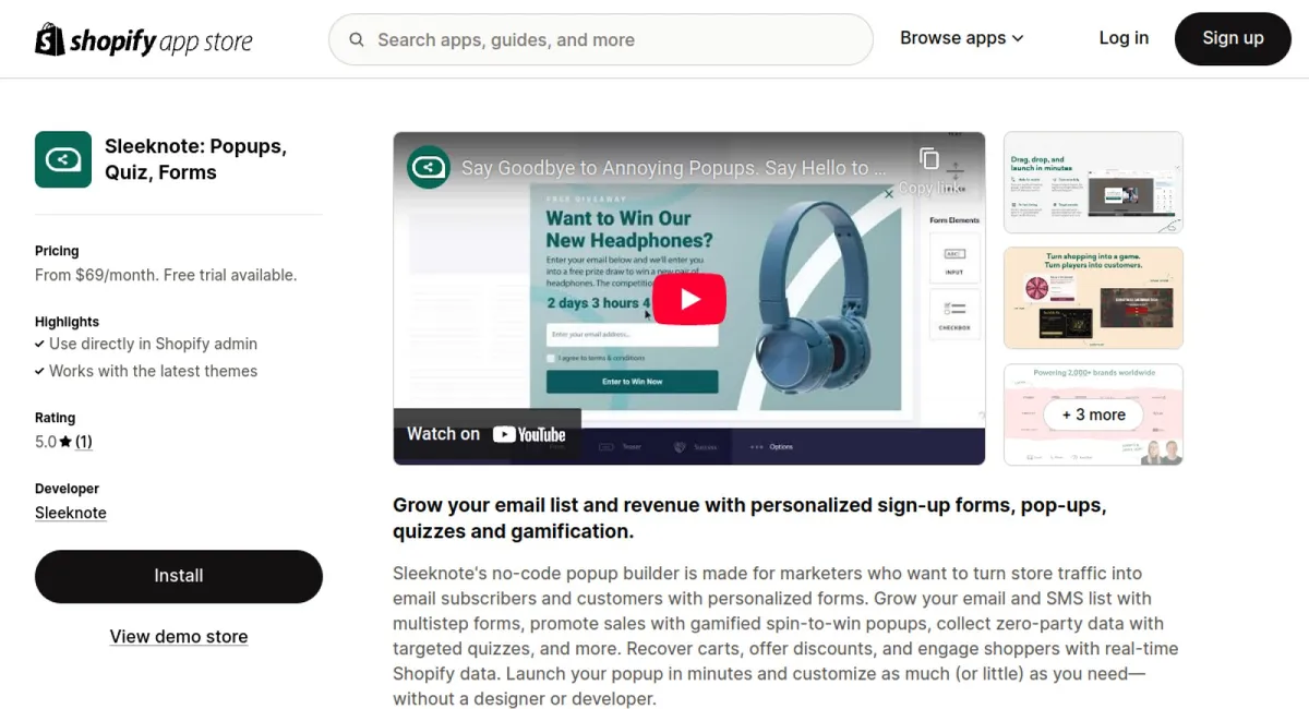 Sleeknote: Popups, Quiz, Forms cover