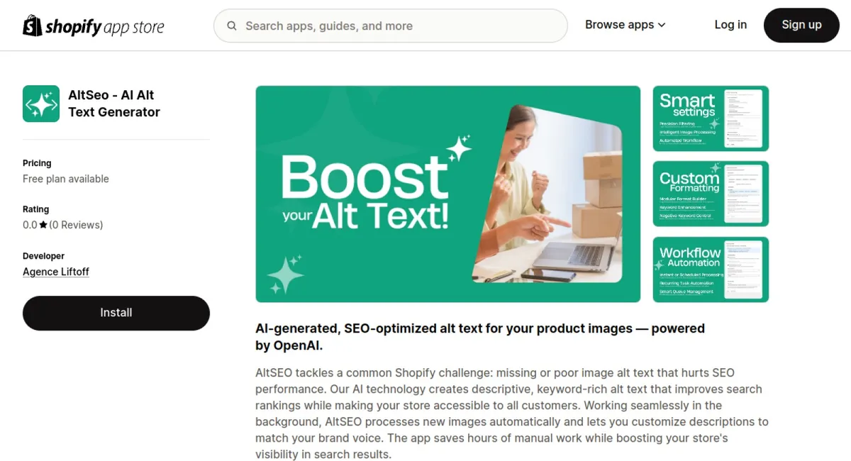 ALTSEO ‑ AI Alt Text Generator cover