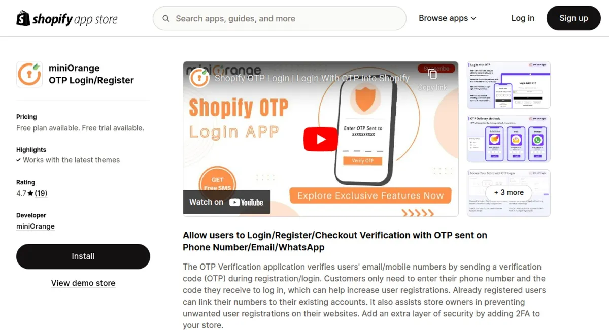 miniOrange OTP Login/Register cover