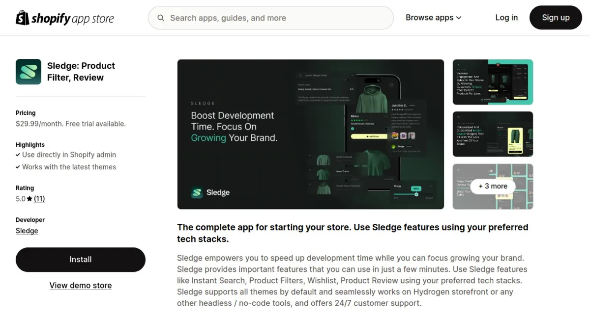 Sledge: Product Filter, Review cover