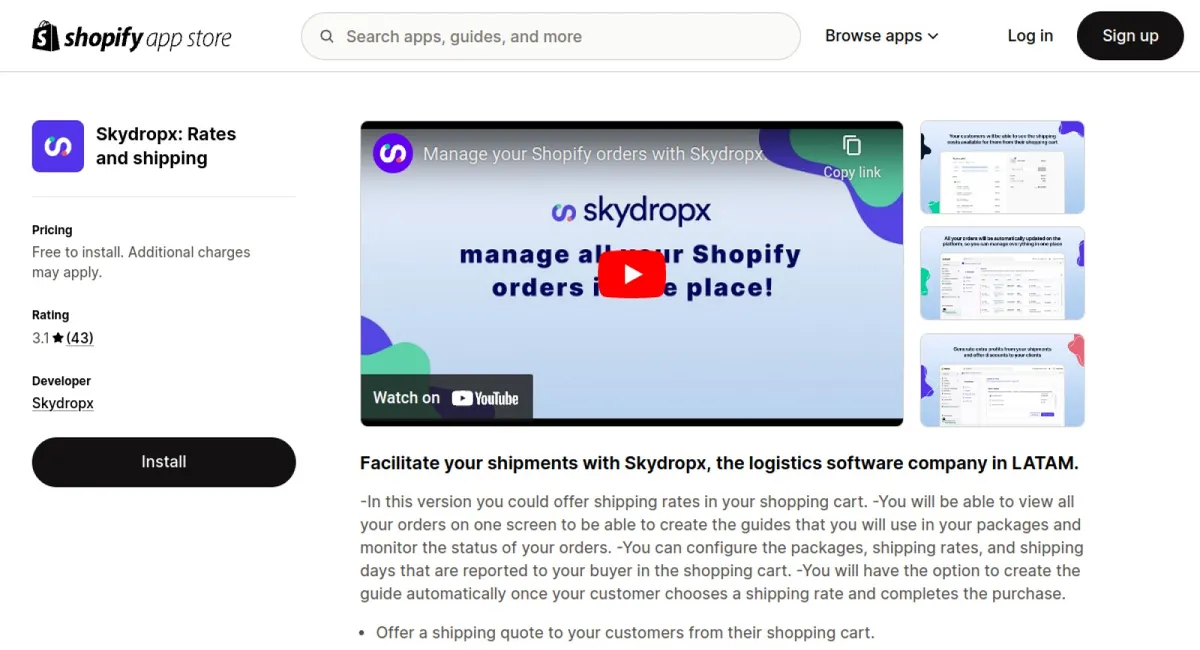 Skydropx: Rates and shipping cover