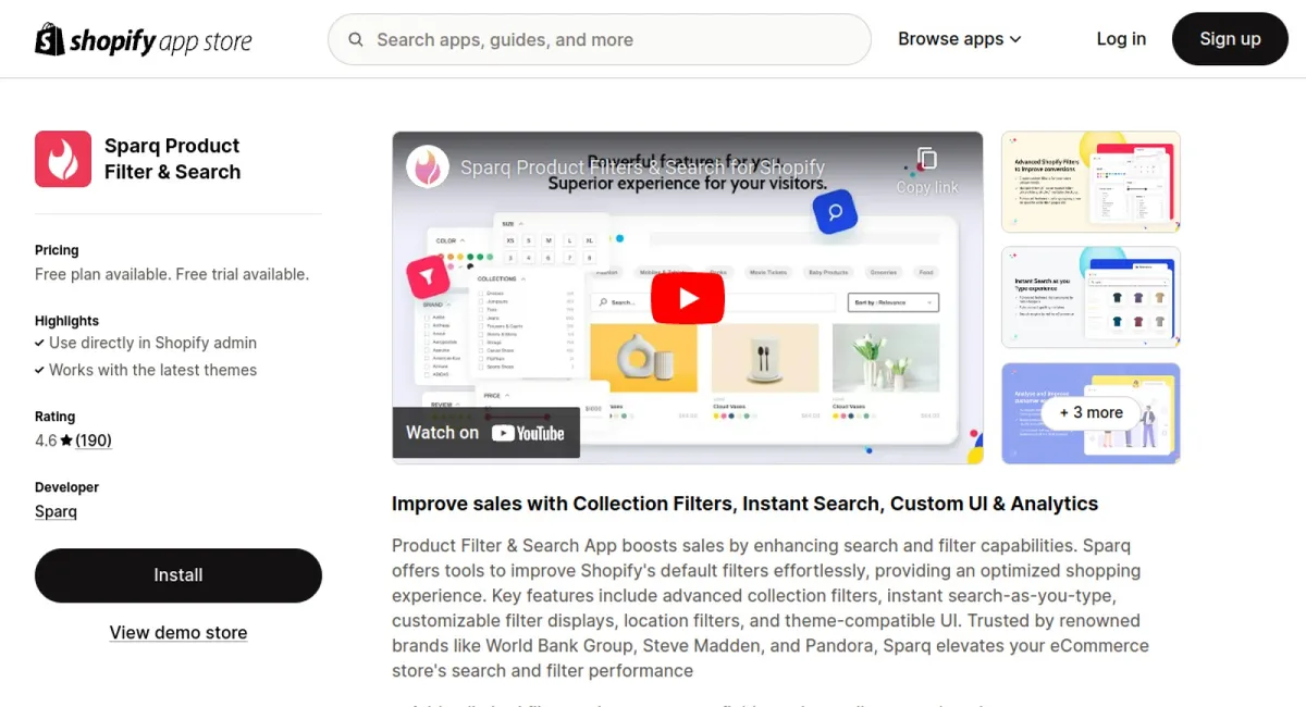 Sparq Product Filter &amp; Search cover