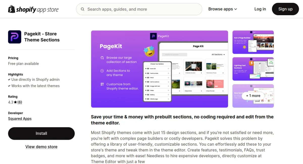 Pagekit ‑ Store Theme Sections cover