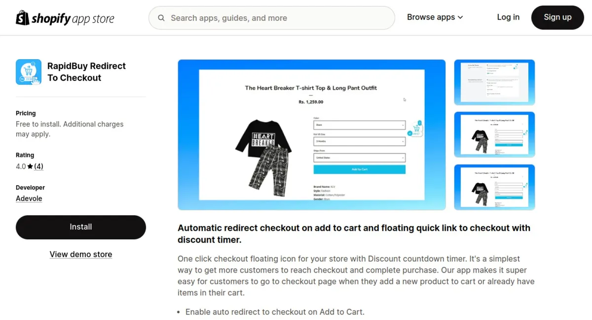 RapidBuy Redirect To Checkout cover