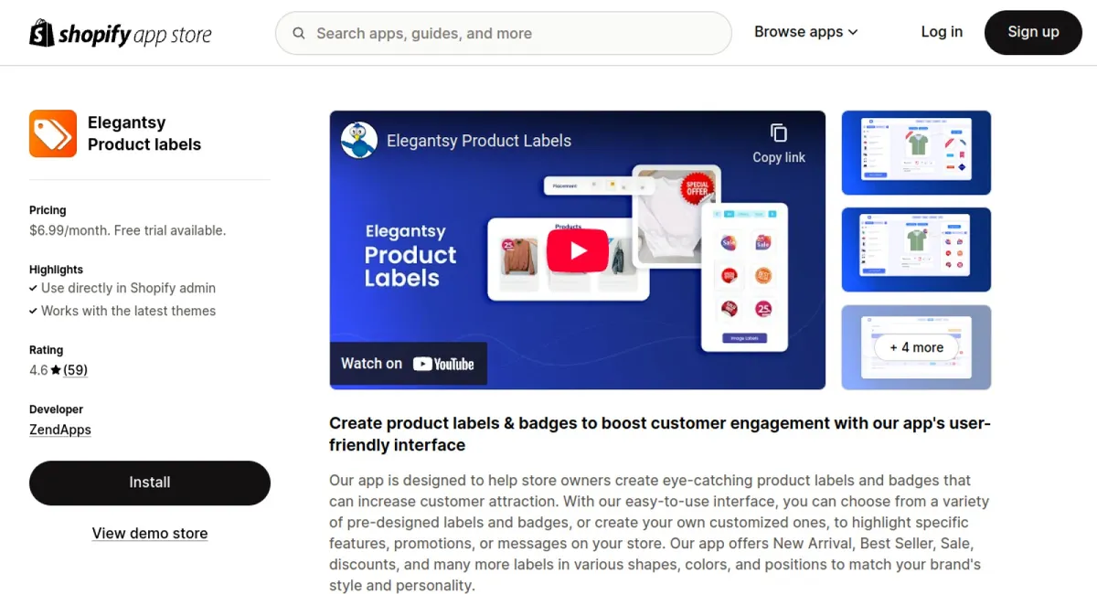 Elegantsy Product labels cover