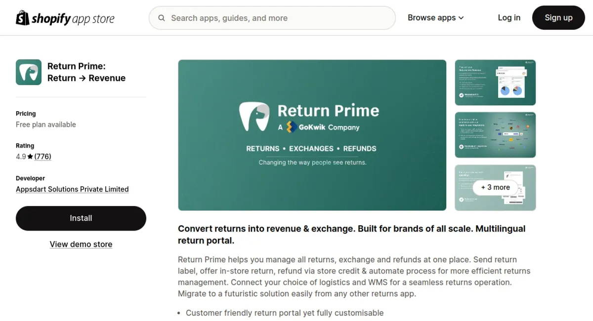 Return Prime: Return → Revenue cover