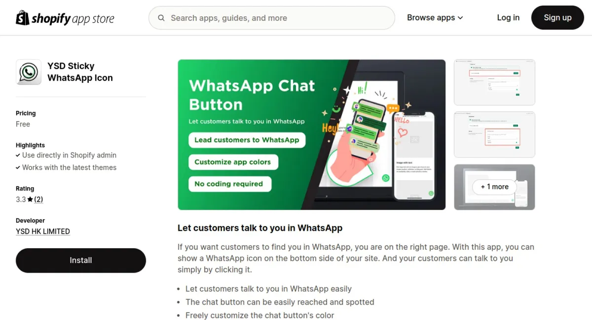YSD Sticky WhatsApp Icon cover